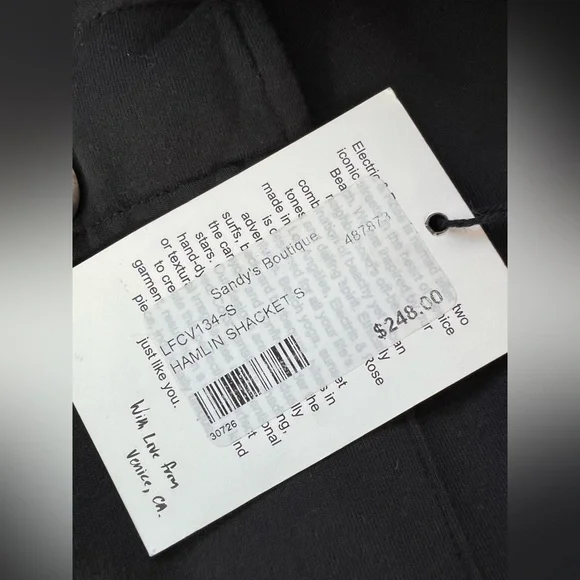 Electric And Rose Hamlin Black Sweatshirt Long Shacket Button Down Jacket NWT - Picture 10 of 12